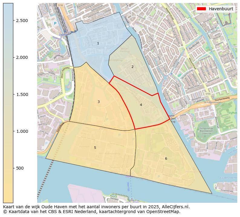 Afbeelding van de Havenbuurt op de kaart.