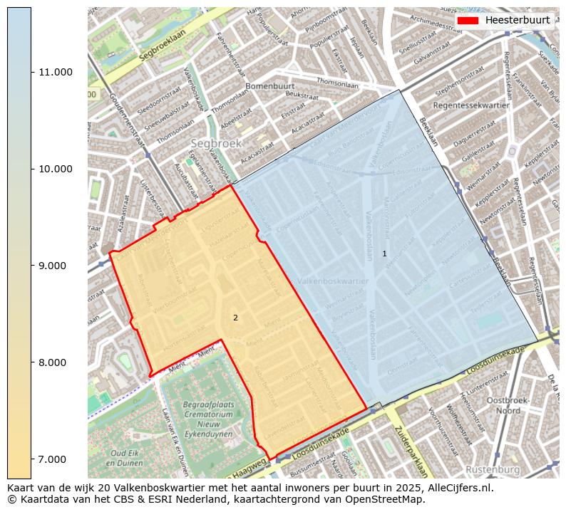 Afbeelding van de Heesterbuurt op de kaart.