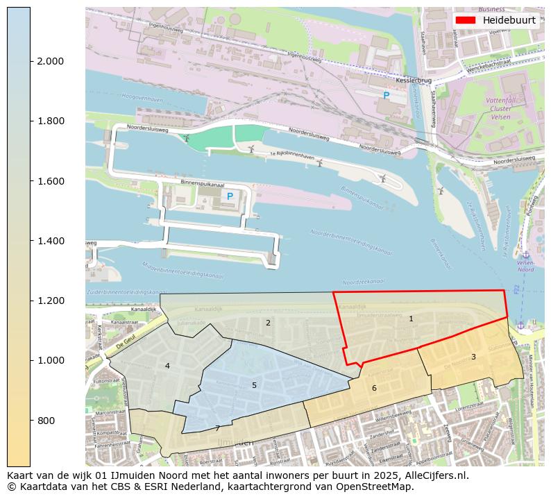 Afbeelding van de Heidebuurt op de kaart.