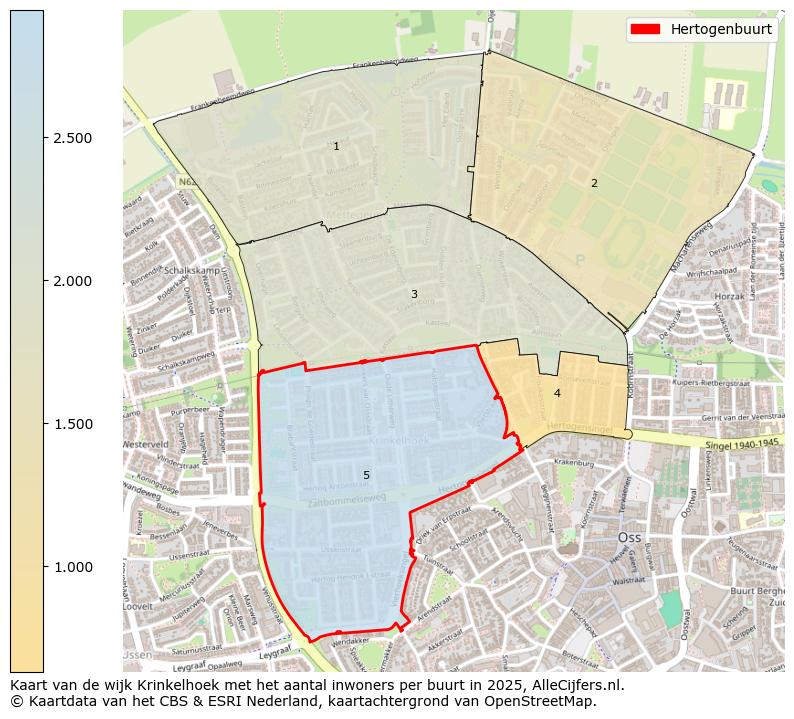 Afbeelding van de Hertogenbuurt op de kaart.