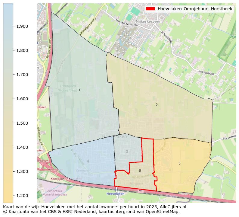 Afbeelding van de Hoevelaken-Oranjebuurt-Horstbeek op de kaart.
