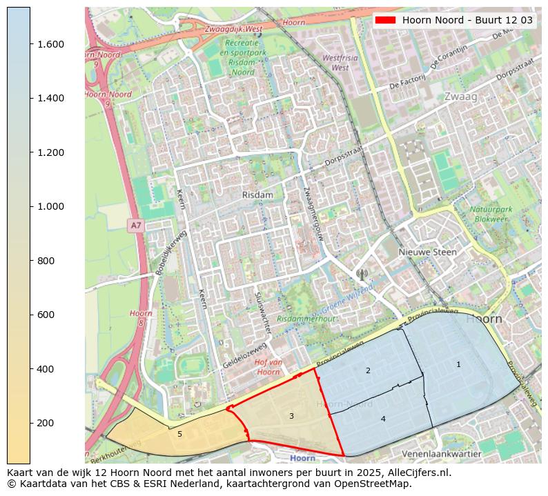 Afbeelding van de Hoorn Noord - Buurt 12 03 op de kaart.