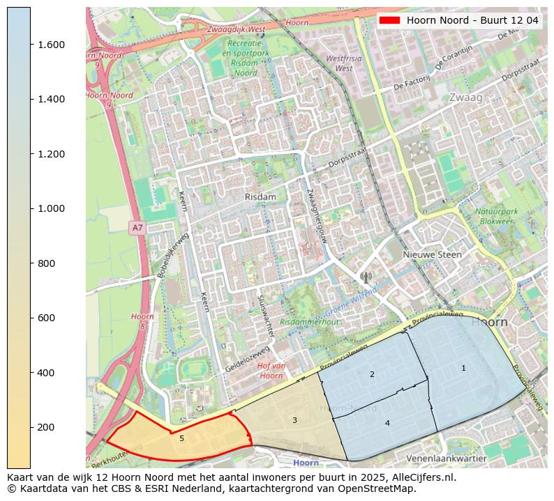 Afbeelding van de Hoorn Noord - Buurt 12 04 op de kaart.