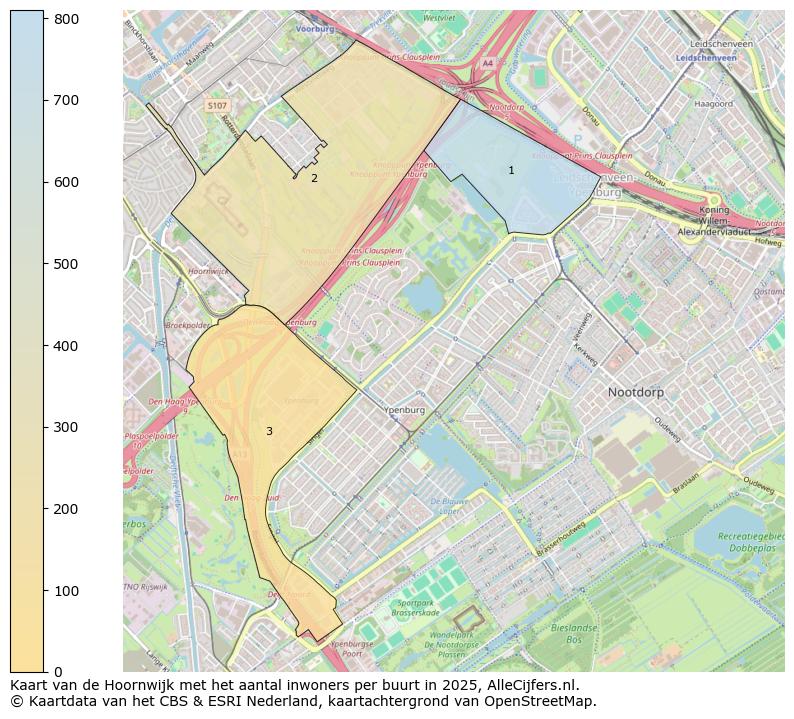 Afbeelding van de Hoornwijk op de kaart.