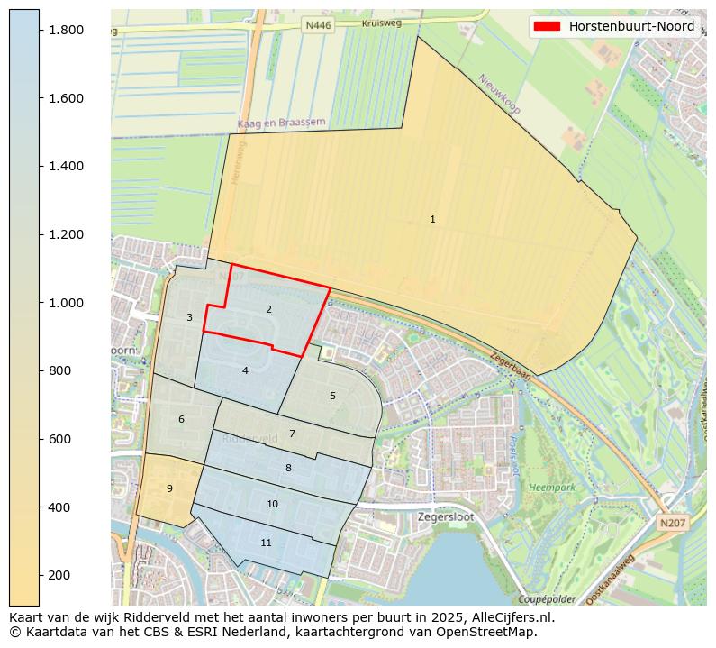 Afbeelding van de Horstenbuurt-Noord op de kaart.