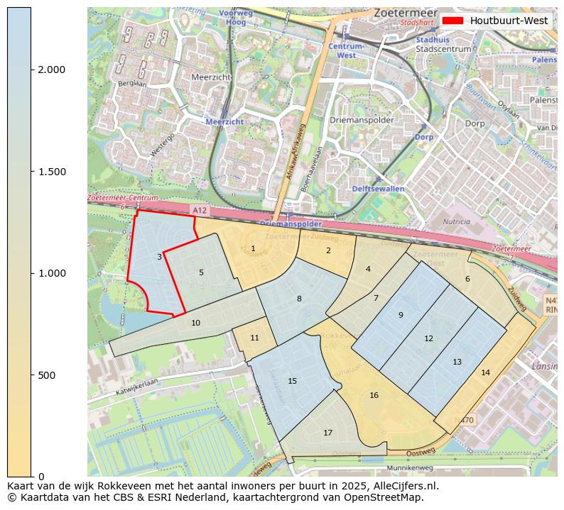 Afbeelding van de Houtbuurt-West op de kaart.