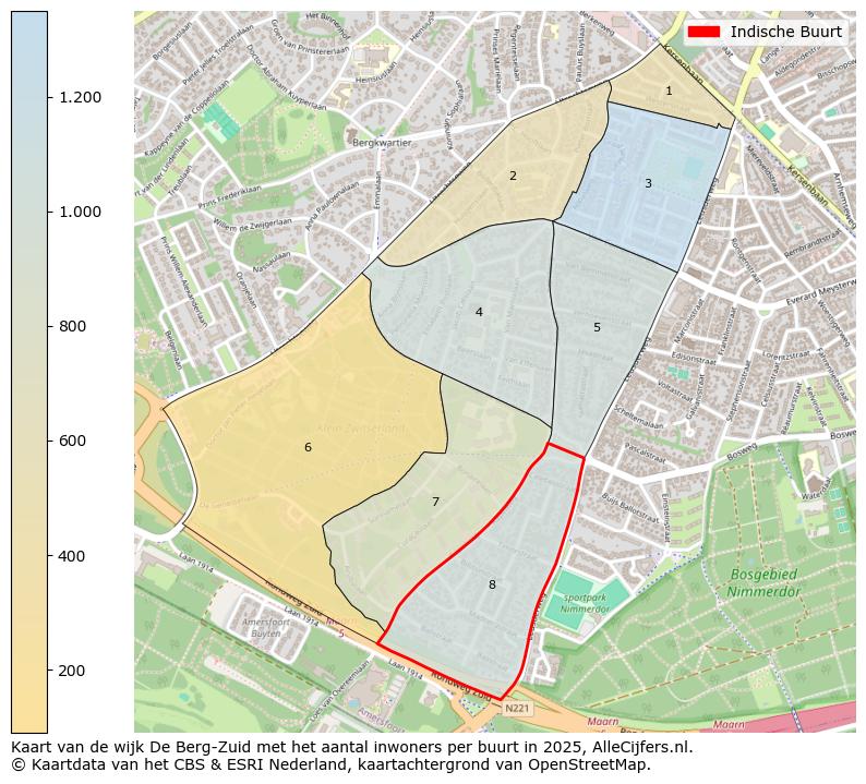 Afbeelding van de Indische Buurt op de kaart.