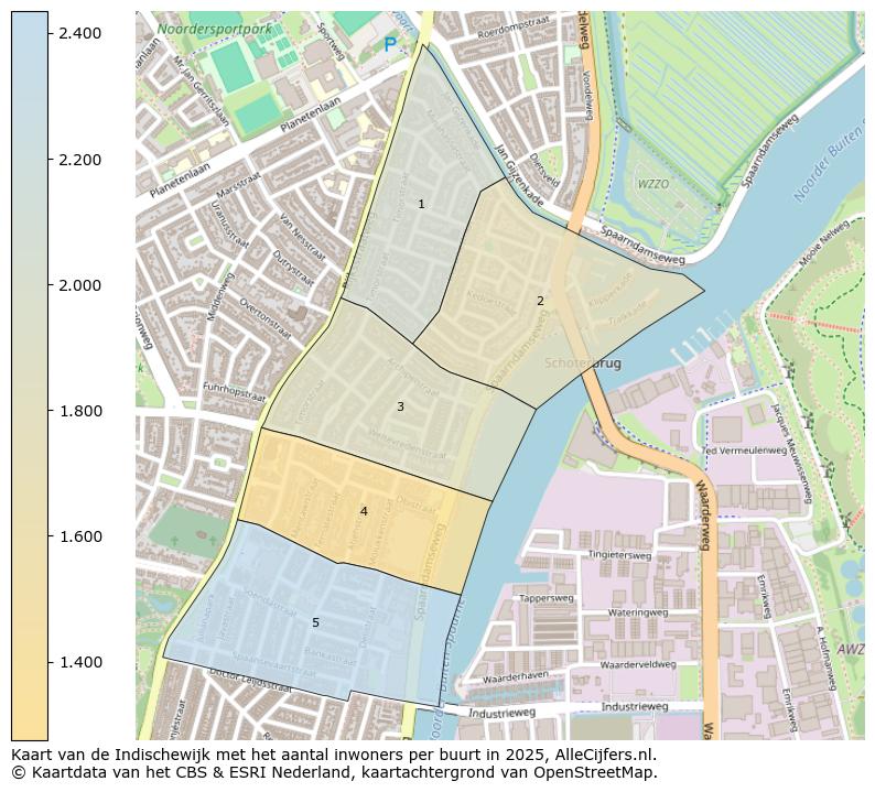 Afbeelding van de Indischewijk op de kaart.