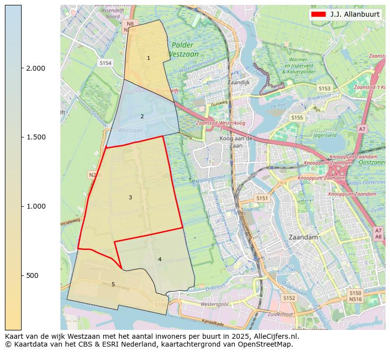 Afbeelding van de J.J. Allanbuurt op de kaart.