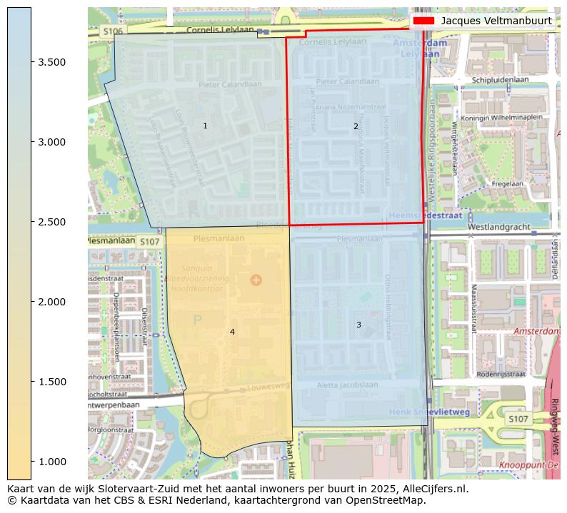 Afbeelding van de Jacques Veltmanbuurt op de kaart.