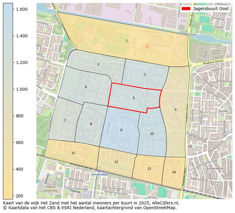 Afbeelding van de Jagersbuurt Oost op de kaart.