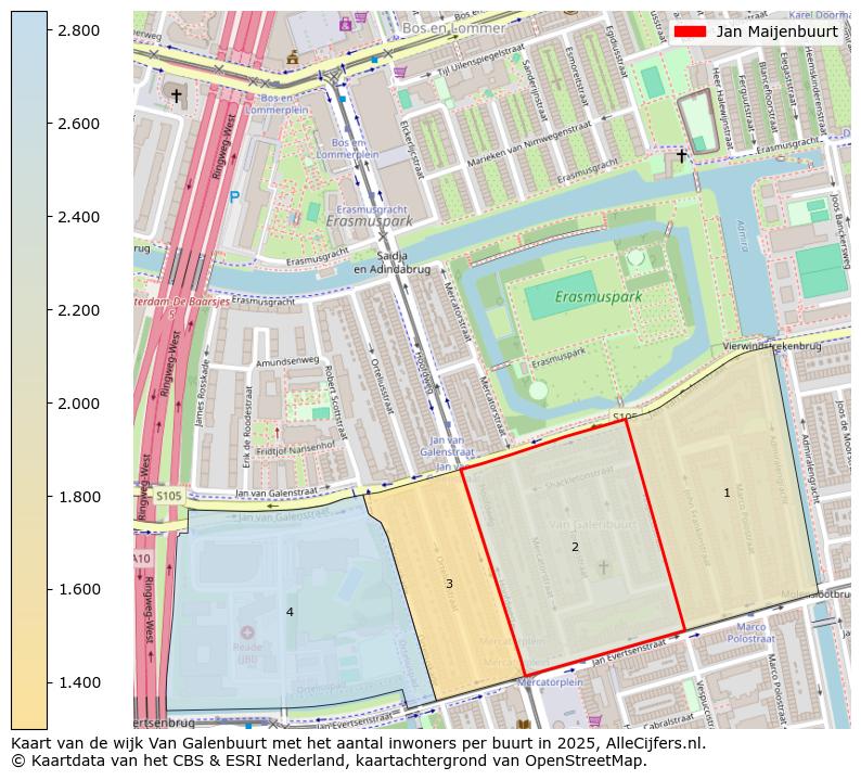 Afbeelding van de Jan Maijenbuurt op de kaart.
