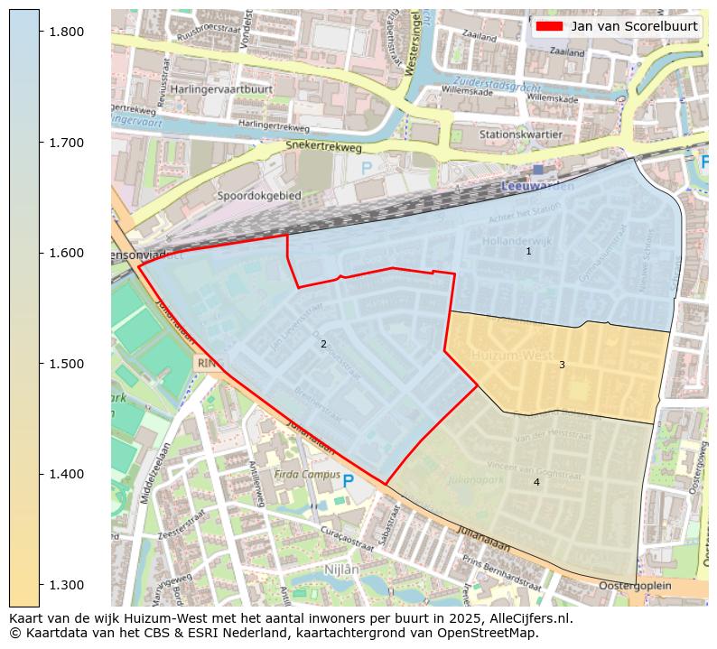 Afbeelding van de Jan van Scorelbuurt op de kaart.