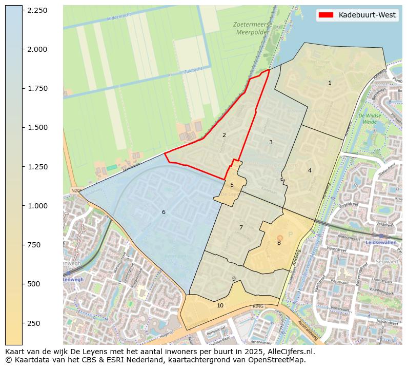 Afbeelding van de Kadebuurt-West op de kaart.