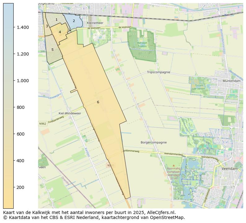 Afbeelding van de Kalkwijk op de kaart.