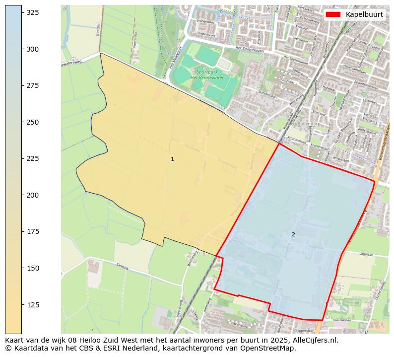 Afbeelding van de Kapelbuurt op de kaart.