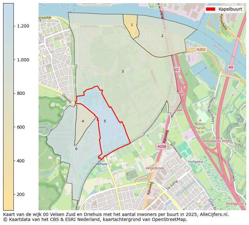 Afbeelding van de Kapelbuurt op de kaart.
