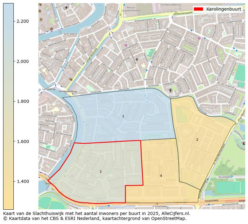 Afbeelding van de Karolingenbuurt op de kaart.