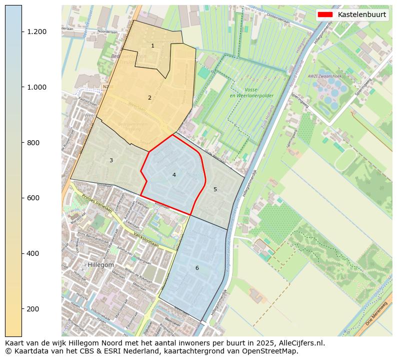 Afbeelding van de Kastelenbuurt op de kaart.