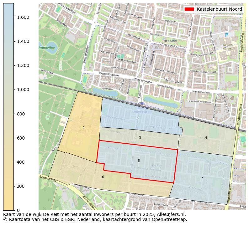 Afbeelding van de Kastelenbuurt Noord op de kaart.