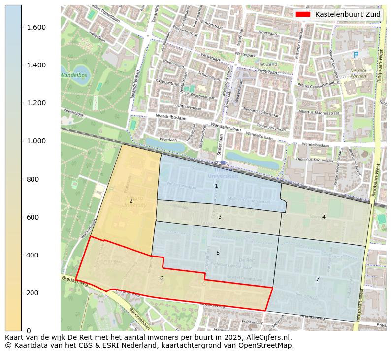 Afbeelding van de Kastelenbuurt Zuid op de kaart.