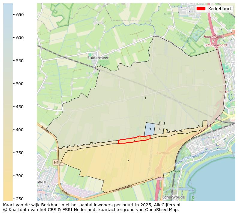 Afbeelding van de Kerkebuurt op de kaart.