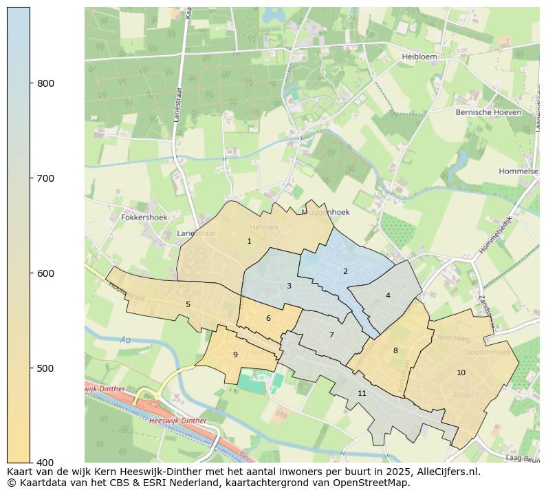 Afbeelding van de wijk Kern Heeswijk-Dinther op de kaart.