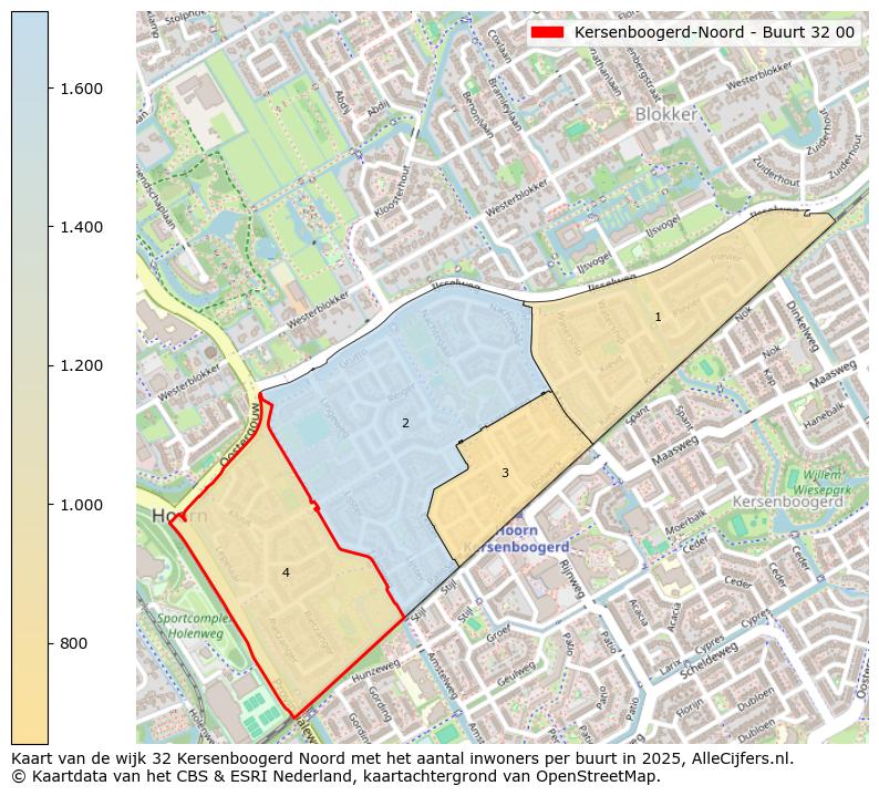 Afbeelding van de Kersenboogerd-Noord - Buurt 32 00 op de kaart.