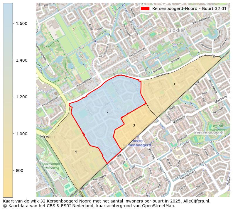 Afbeelding van de Kersenboogerd-Noord - Buurt 32 01 op de kaart.