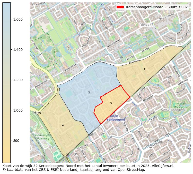 Afbeelding van de Kersenboogerd-Noord - Buurt 32 02 op de kaart.