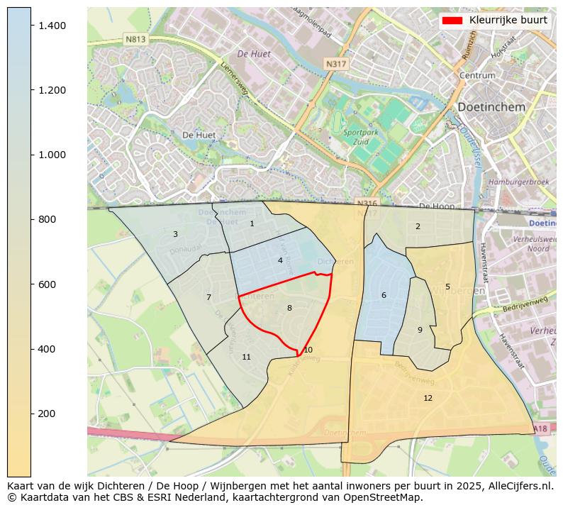 Afbeelding van de Kleurrijke buurt op de kaart.