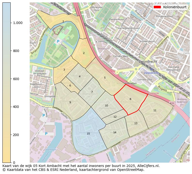 Afbeelding van de Koloniënbuurt op de kaart.