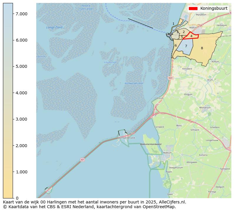 Afbeelding van de Koningsbuurt op de kaart.