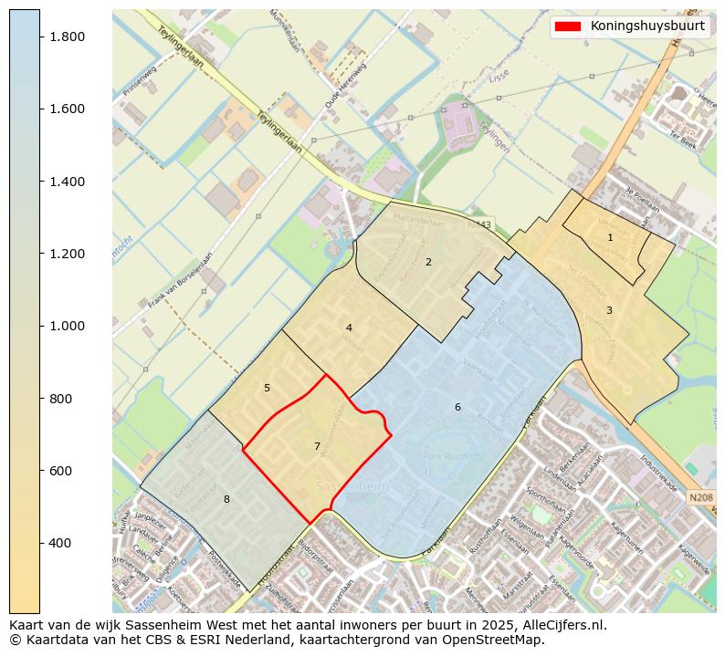 Afbeelding van de Koningshuysbuurt op de kaart.