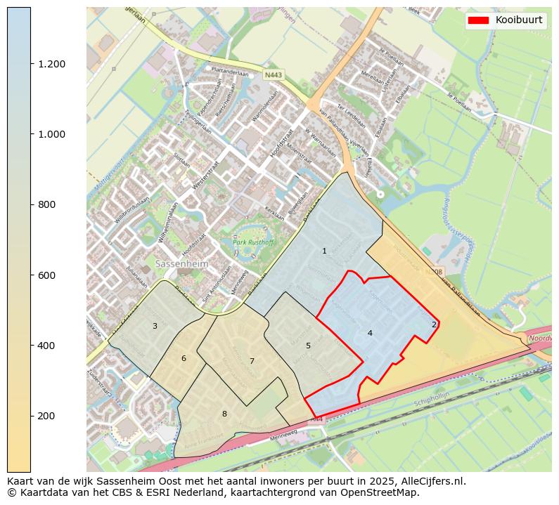 Afbeelding van de Kooibuurt op de kaart.