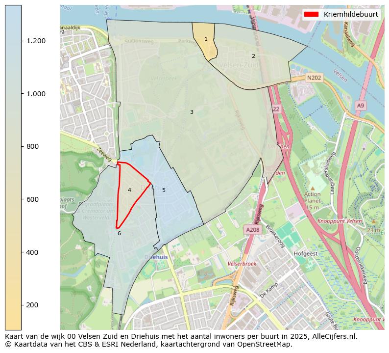 Afbeelding van de Kriemhildebuurt op de kaart.