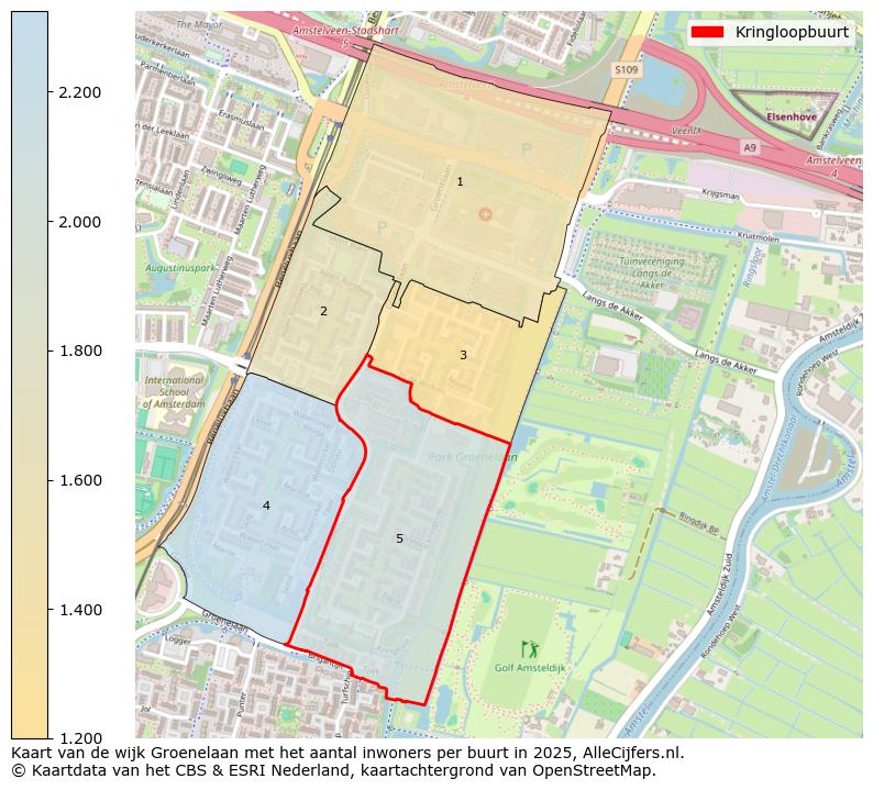 Afbeelding van de Kringloopbuurt op de kaart.
