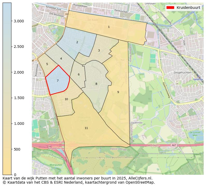 Afbeelding van de Kruidenbuurt op de kaart.