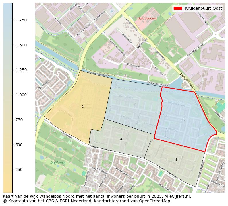 Afbeelding van de Kruidenbuurt Oost op de kaart.