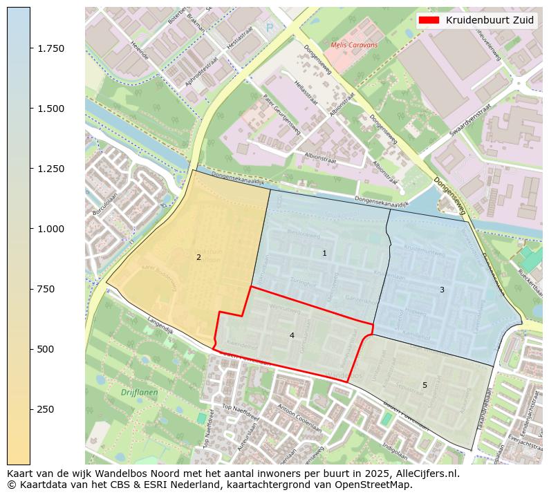 Afbeelding van de Kruidenbuurt Zuid op de kaart.