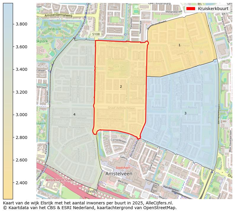 Afbeelding van de Kruiskerkbuurt op de kaart.