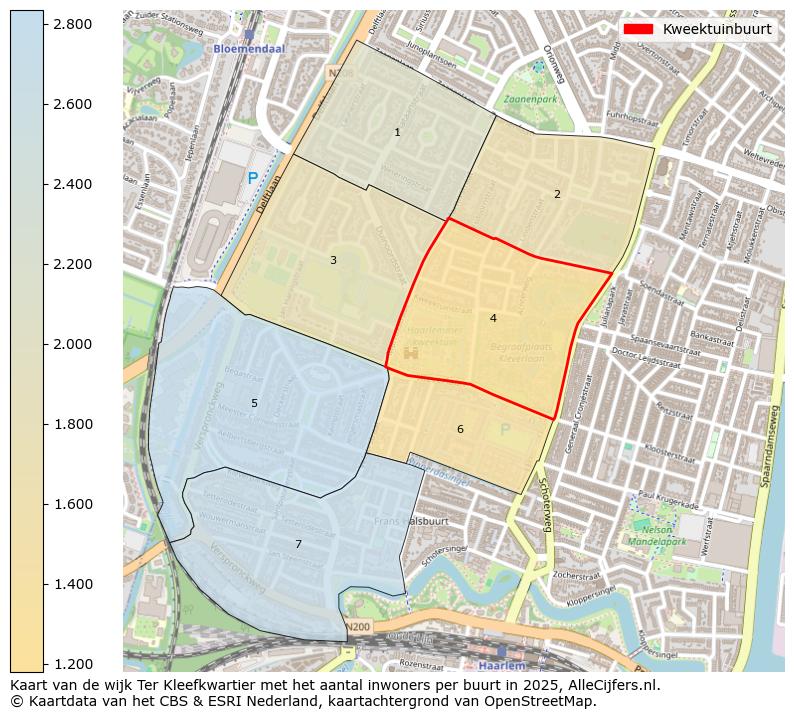 Afbeelding van de Kweektuinbuurt op de kaart.