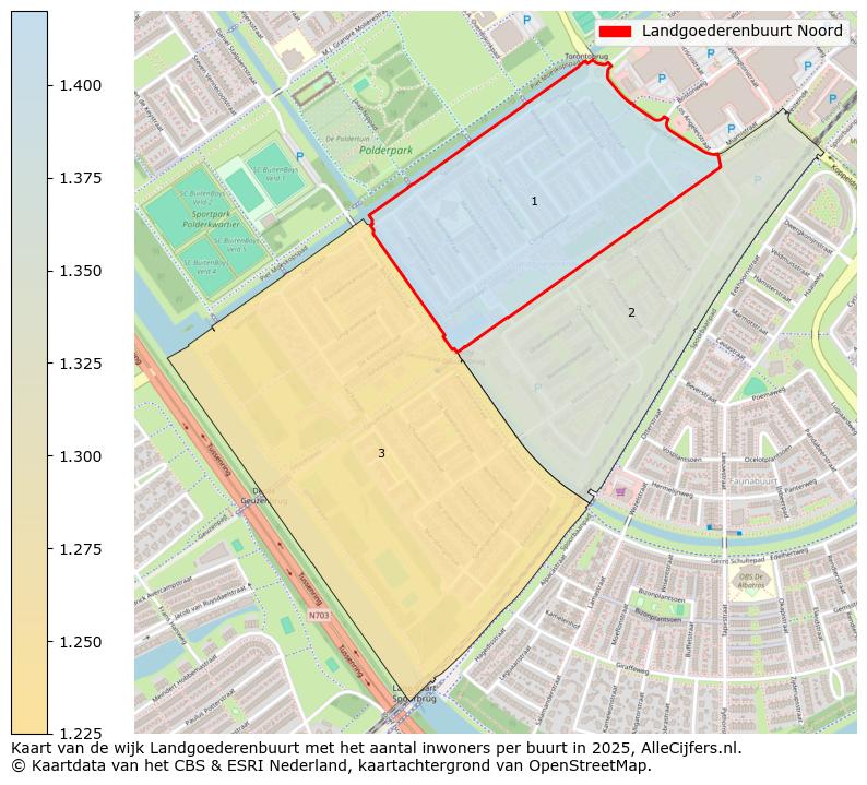 Afbeelding van de Landgoederenbuurt Noord op de kaart.