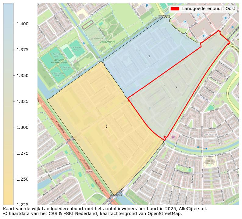 Afbeelding van de Landgoederenbuurt Oost op de kaart.