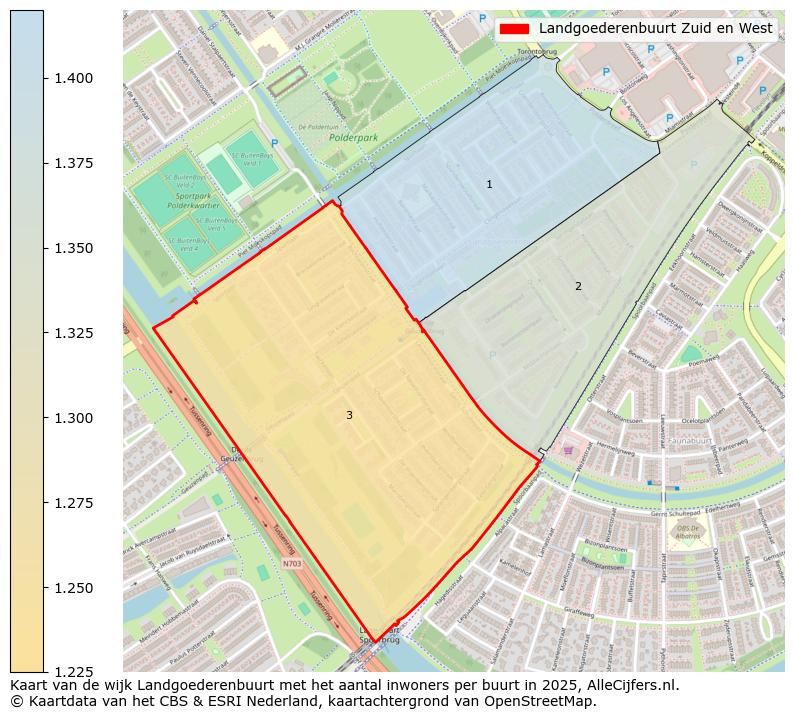 Afbeelding van de Landgoederenbuurt Zuid en West op de kaart.