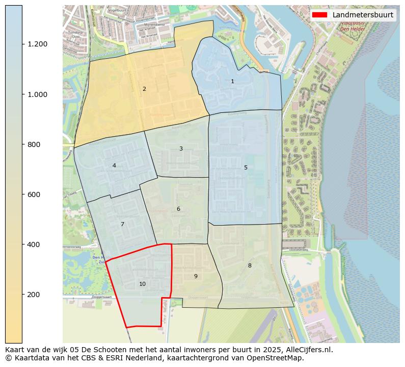 Afbeelding van de Landmetersbuurt op de kaart.