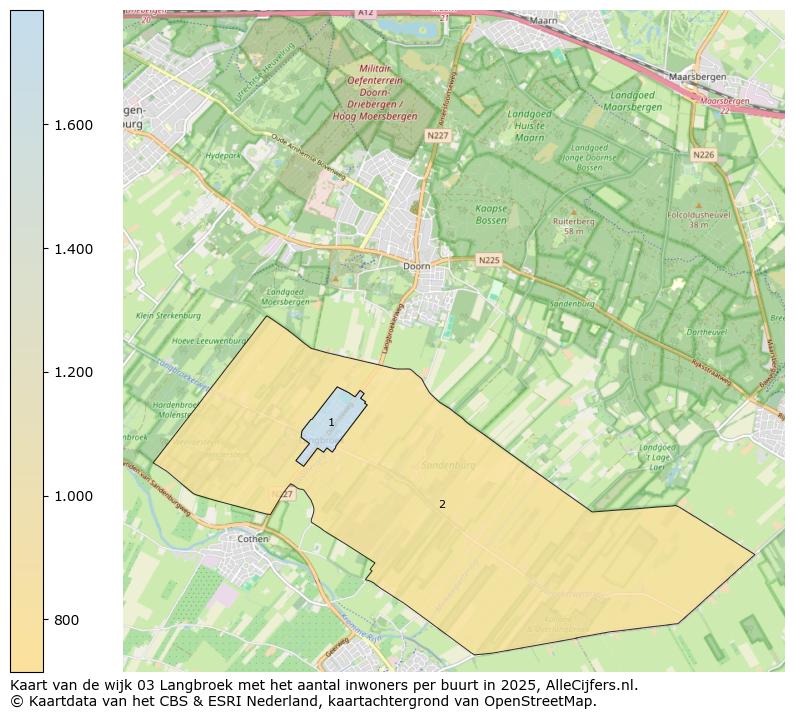 Afbeelding van de wijk Langbroek op de kaart.