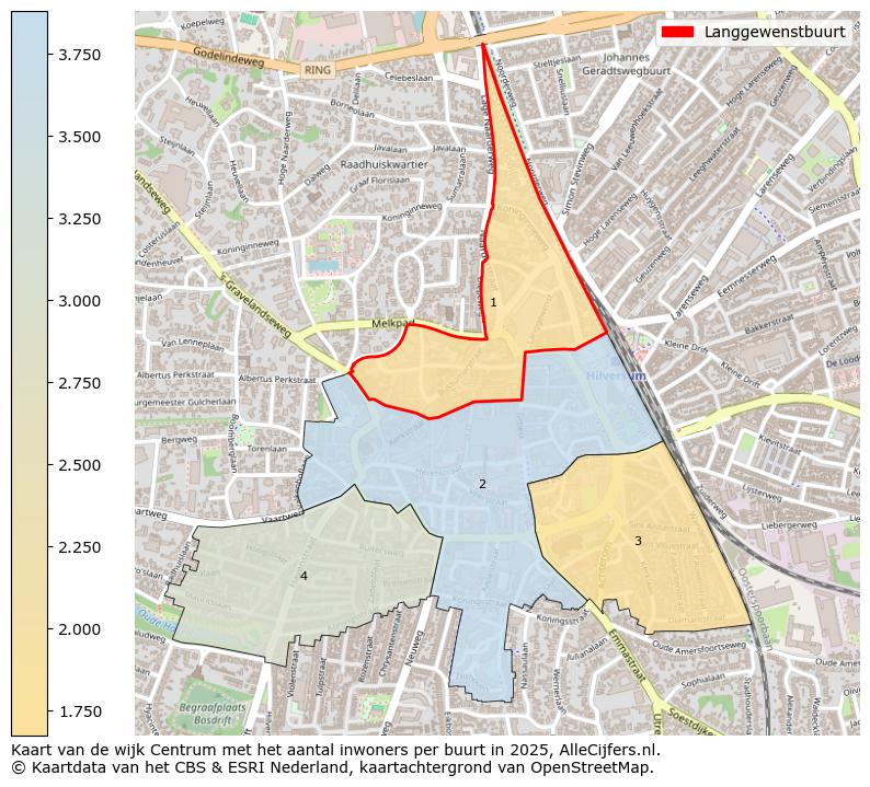 Afbeelding van de Langgewenstbuurt op de kaart.