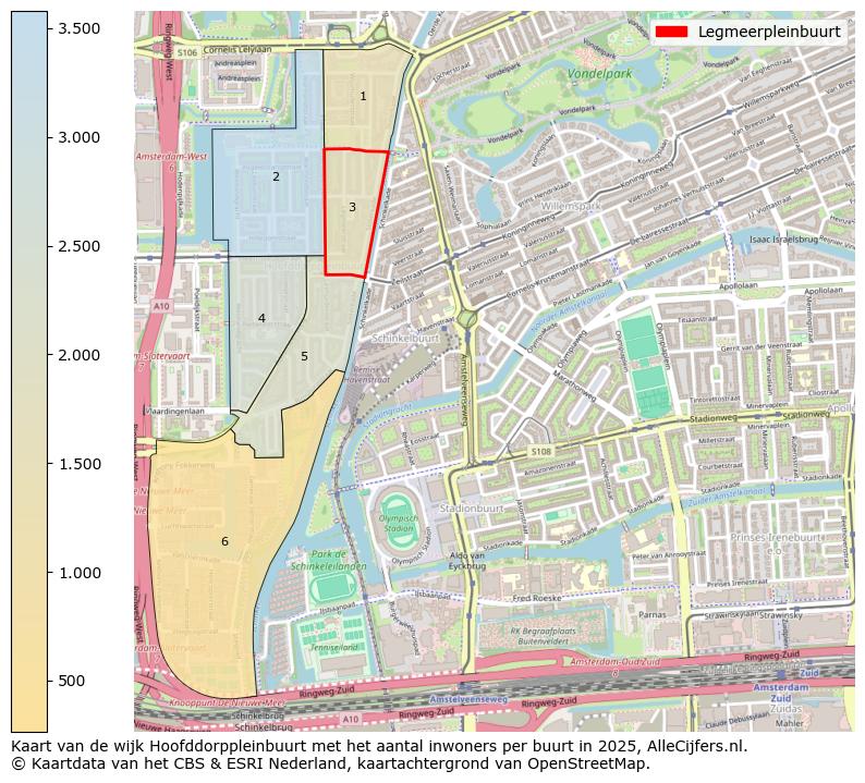 Afbeelding van de Legmeerpleinbuurt op de kaart.