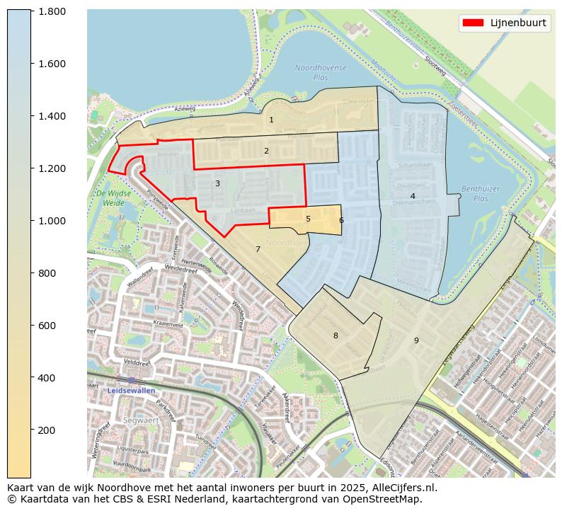 Afbeelding van de Lijnenbuurt op de kaart.